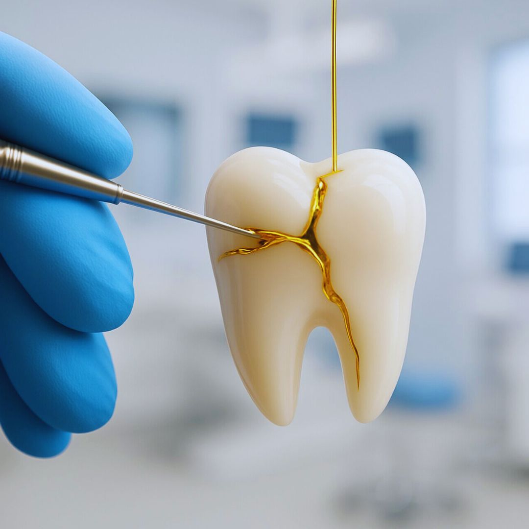 Esse espaço permite a entrada de bactérias, saliva e partículas de alimentos, causando cáries ou a deterioração do dente.